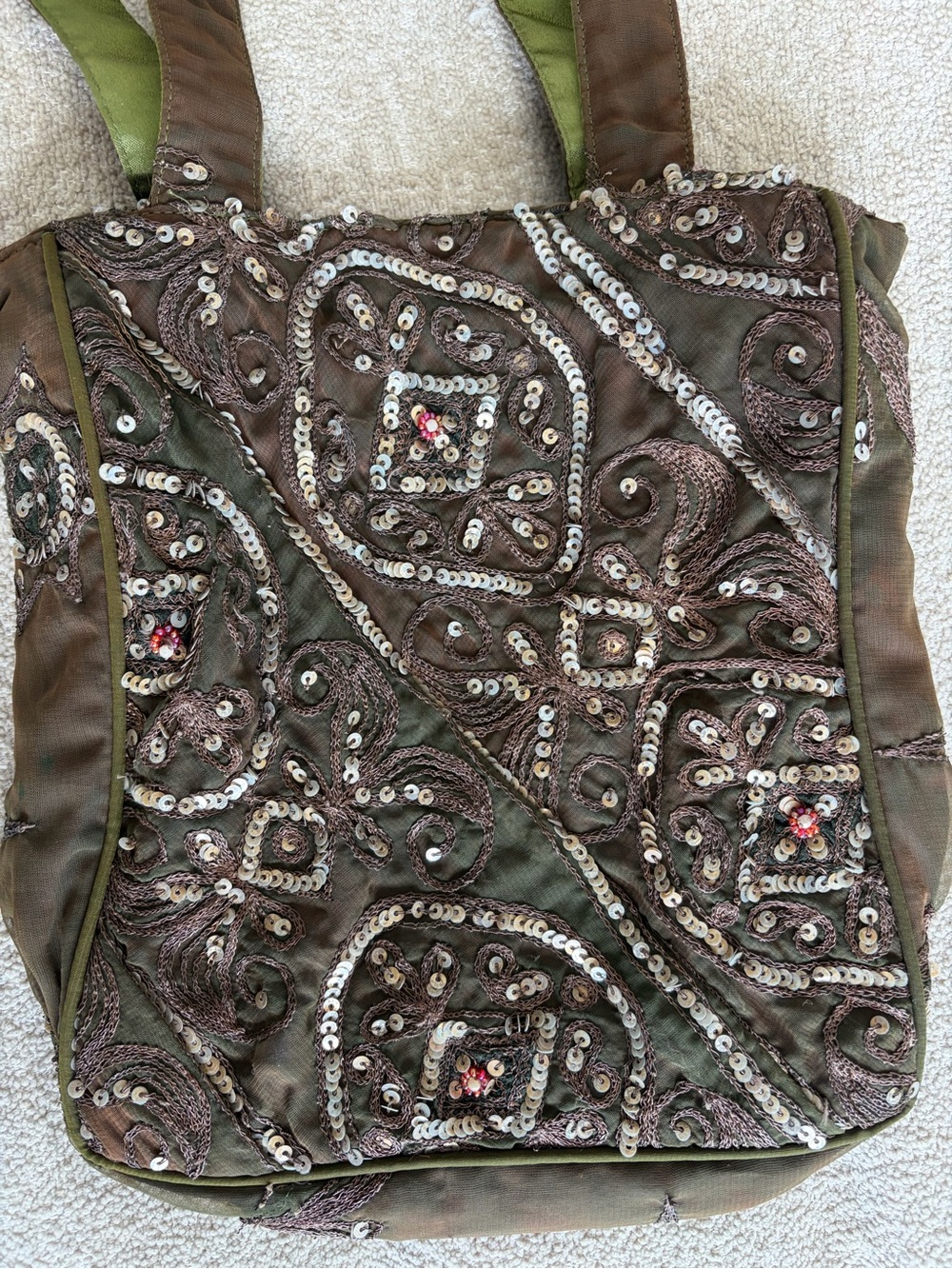 Beautiful PHYLLIS LEIBOVITZ boho sequin handbag 🤩 - Picture 2 of 7